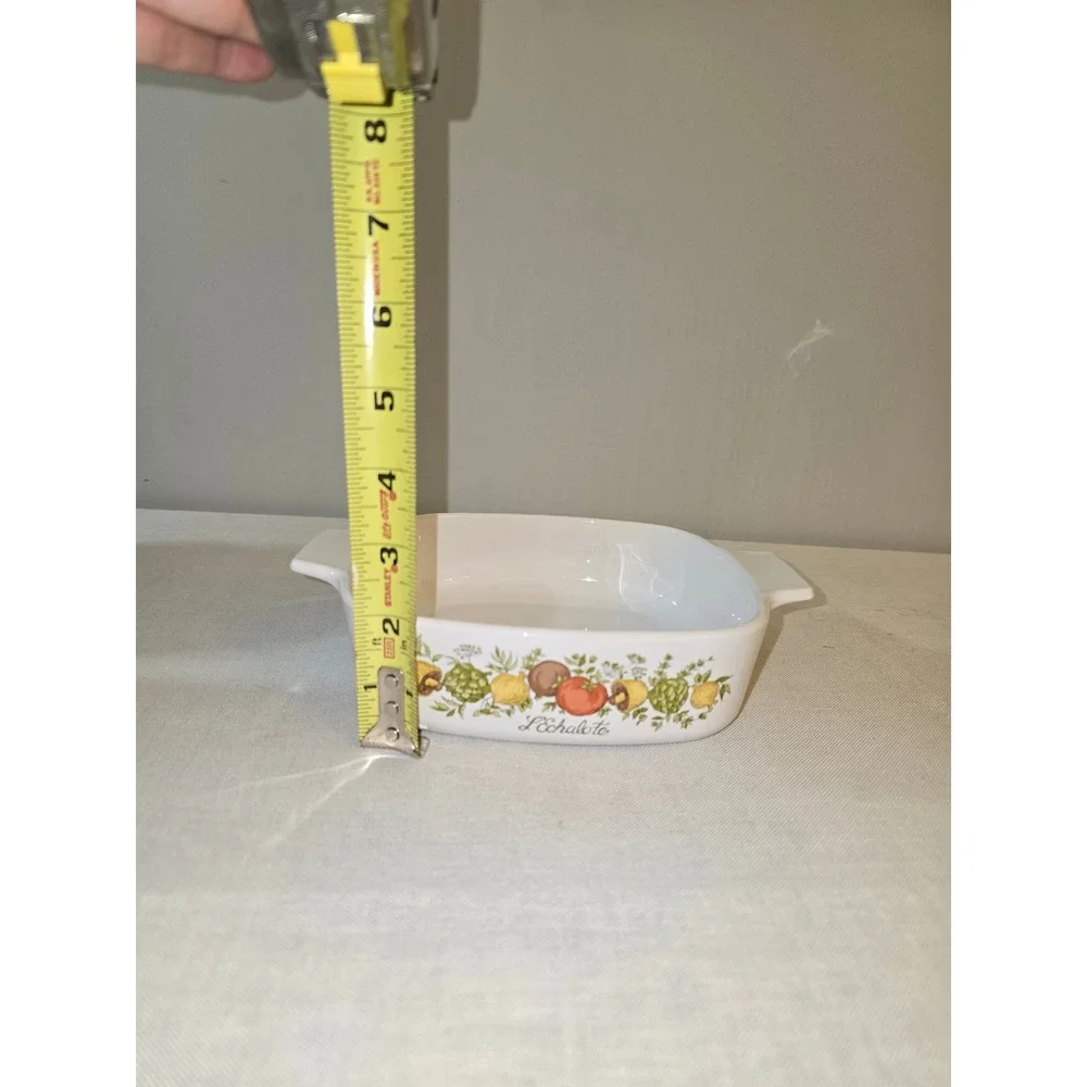Corning Ware Casserole Dish L'Echalote Spice O Life White Vintage 1 Quart Exc